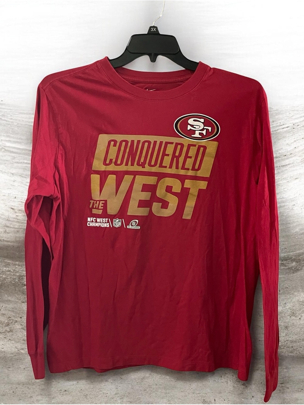 Nike Red  49ers “Conquered the West" Long Sleeve Tee Large